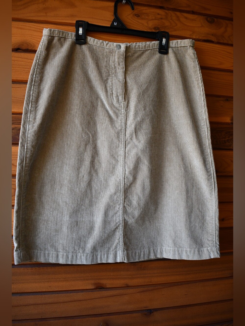 Vintage Woolrich Beige Tan Corduroy Skirt 100% Cotton Midi Cut